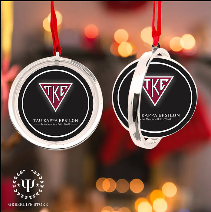 Tau Kappa Epsilon Christmas Reversible Flat Round Ornament