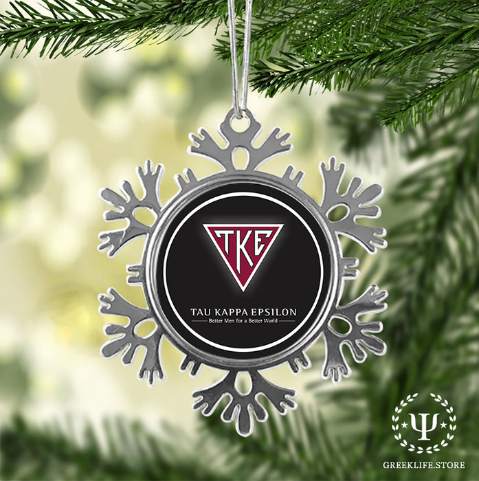 Tau Kappa Epsilon Christmas Ornament - Snowflake Metal