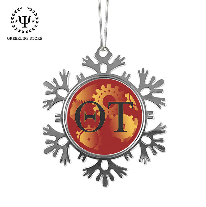 Theta Tau Christmas Ornament - Snowflake Metal
