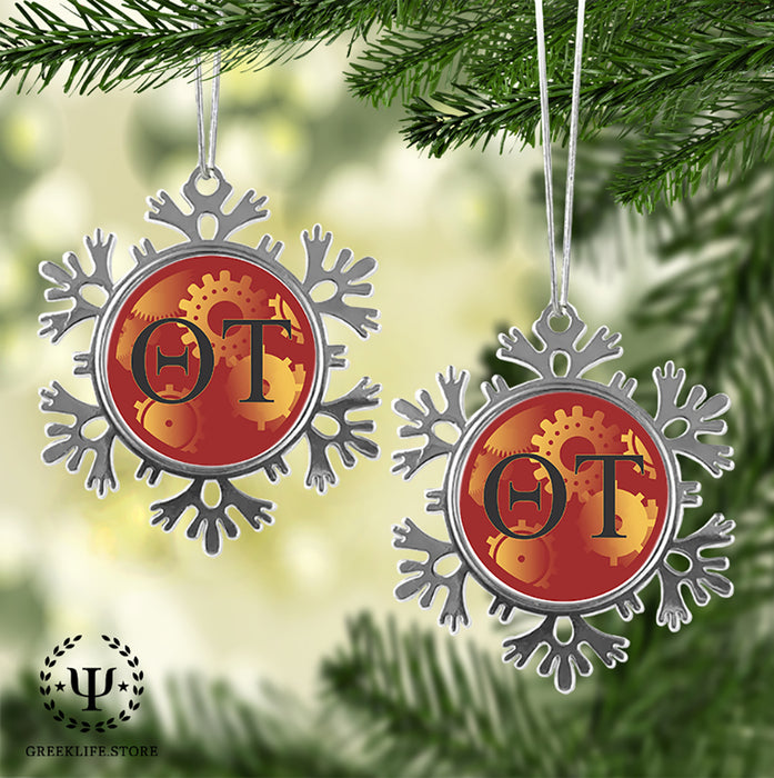 Theta Tau Christmas Ornament - Snowflake Metal