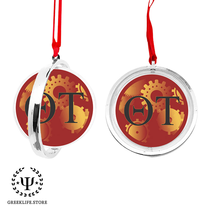 Theta Tau Christmas Reversible Flat Round Ornament