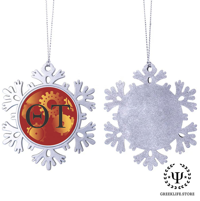 Theta Tau Christmas Ornament - Snowflake Metal