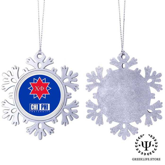 Chi Phi Christmas Ornament - Snowflake Metal