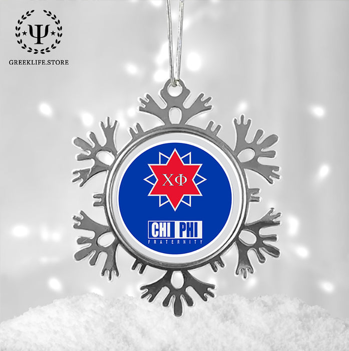 Chi Phi Christmas Ornament - Snowflake Metal