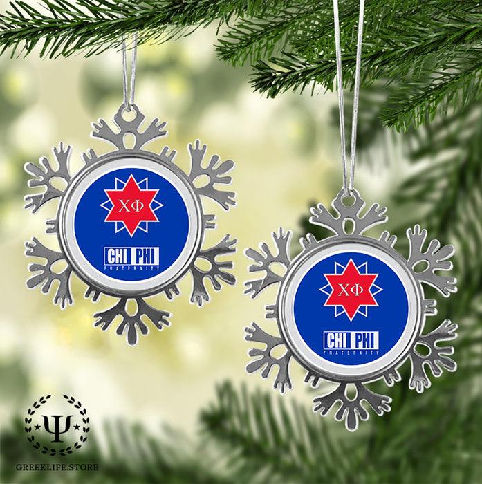 Chi Phi Christmas Ornament - Snowflake Metal