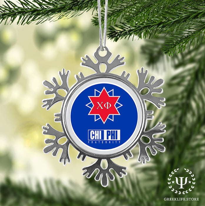 Chi Phi Christmas Ornament - Snowflake Metal