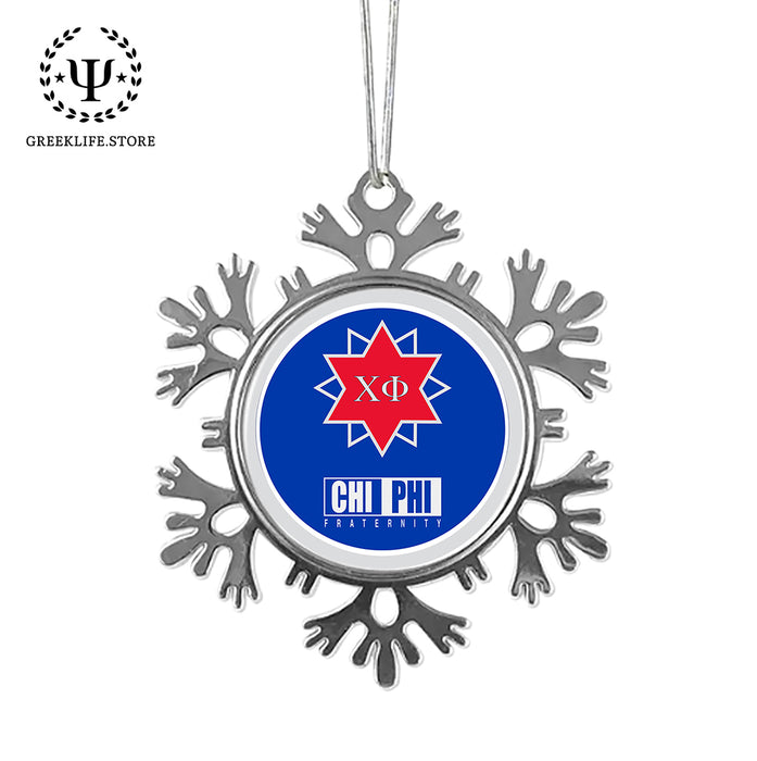 Chi Phi Christmas Ornament - Snowflake Metal