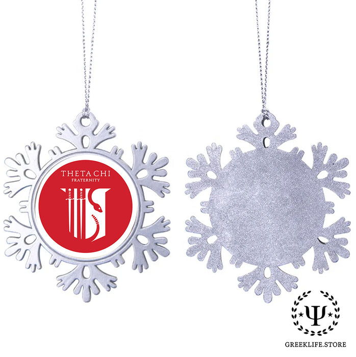 Theta Chi Christmas Ornament - Snowflake Metal