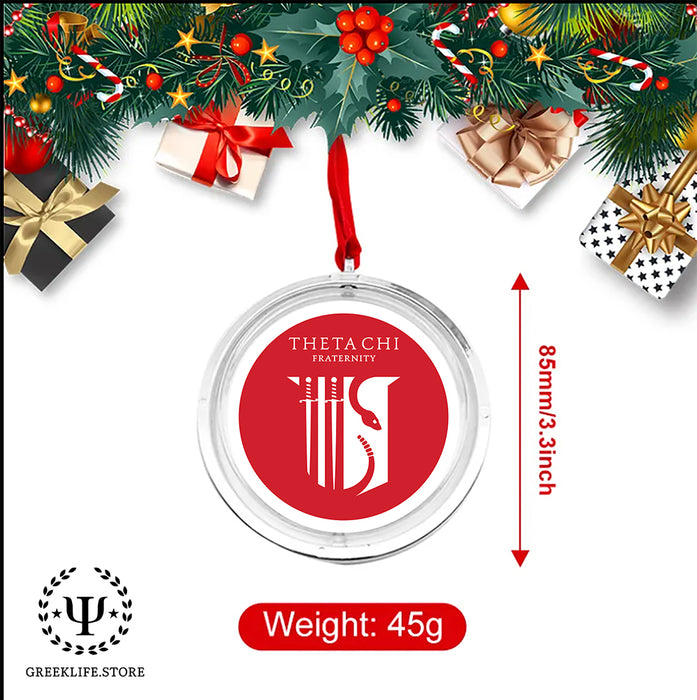 Theta Chi Christmas Reversible Flat Round Ornament