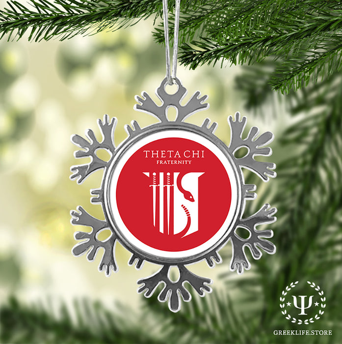 Theta Chi Christmas Ornament - Snowflake Metal