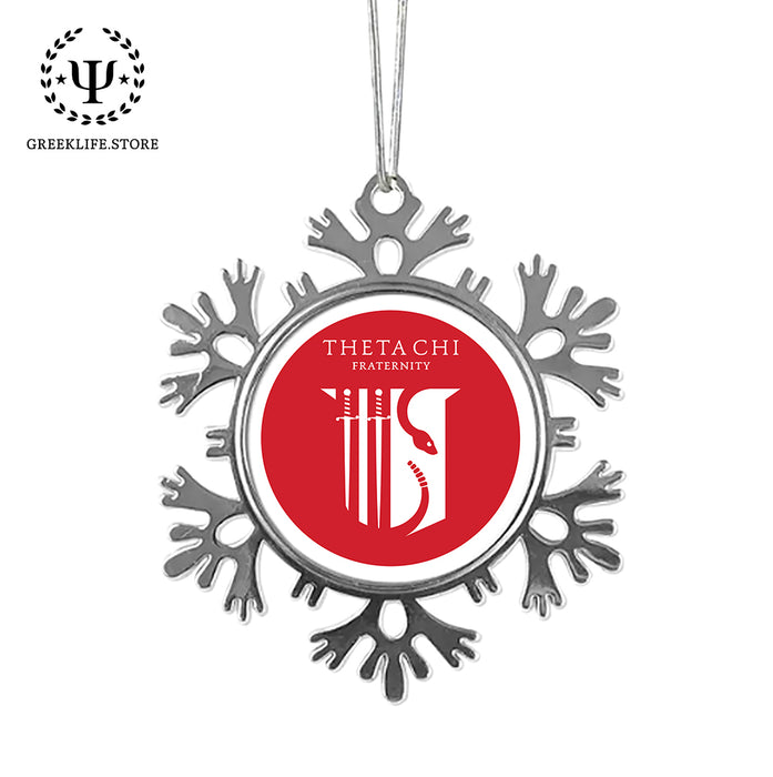 Theta Chi Christmas Ornament - Snowflake Metal
