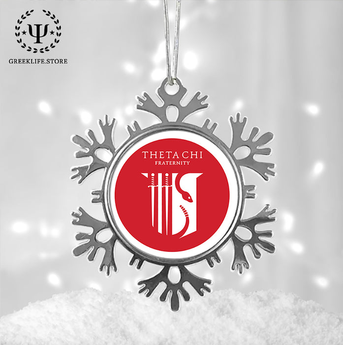 Theta Chi Christmas Ornament - Snowflake Metal