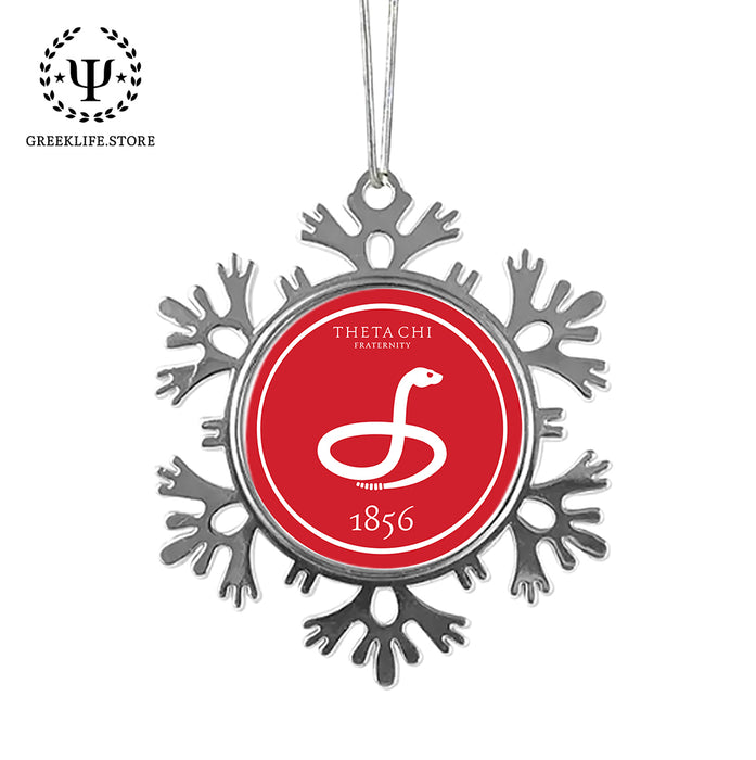 Theta Chi Christmas Ornament - Snowflake Metal
