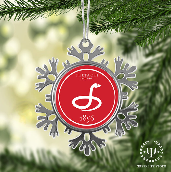 Theta Chi Christmas Ornament - Snowflake Metal
