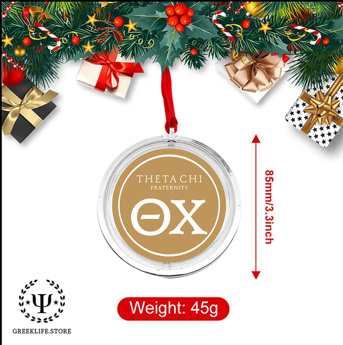 Theta Chi Christmas Reversible Flat Round Ornament