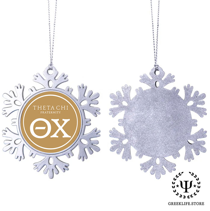 Theta Chi Christmas Ornament - Snowflake Metal
