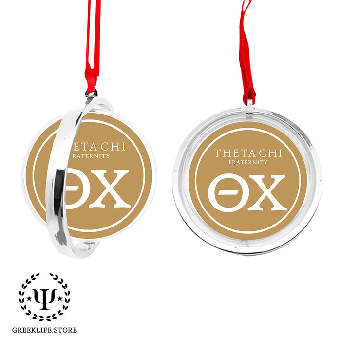 Theta Chi Christmas Reversible Flat Round Ornament