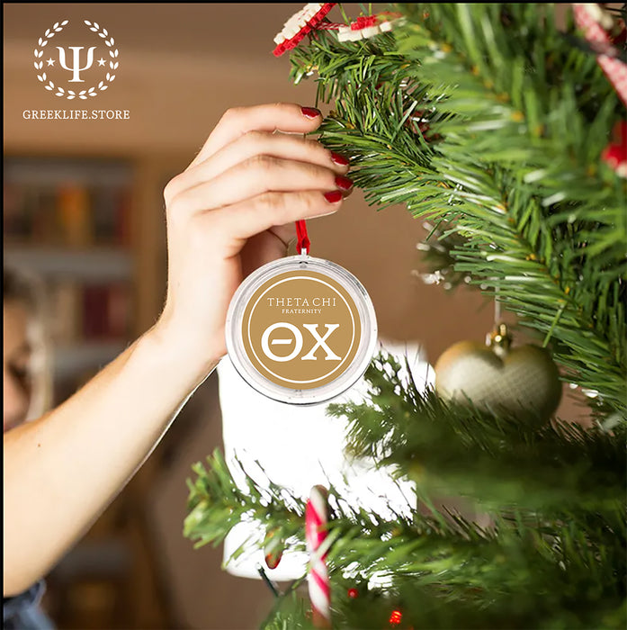 Theta Chi Christmas Reversible Flat Round Ornament