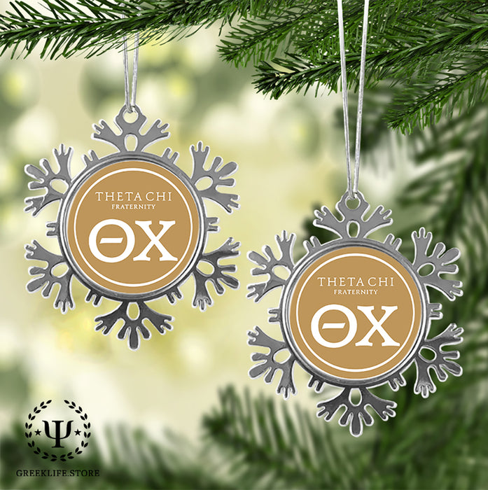 Theta Chi Christmas Ornament - Snowflake Metal