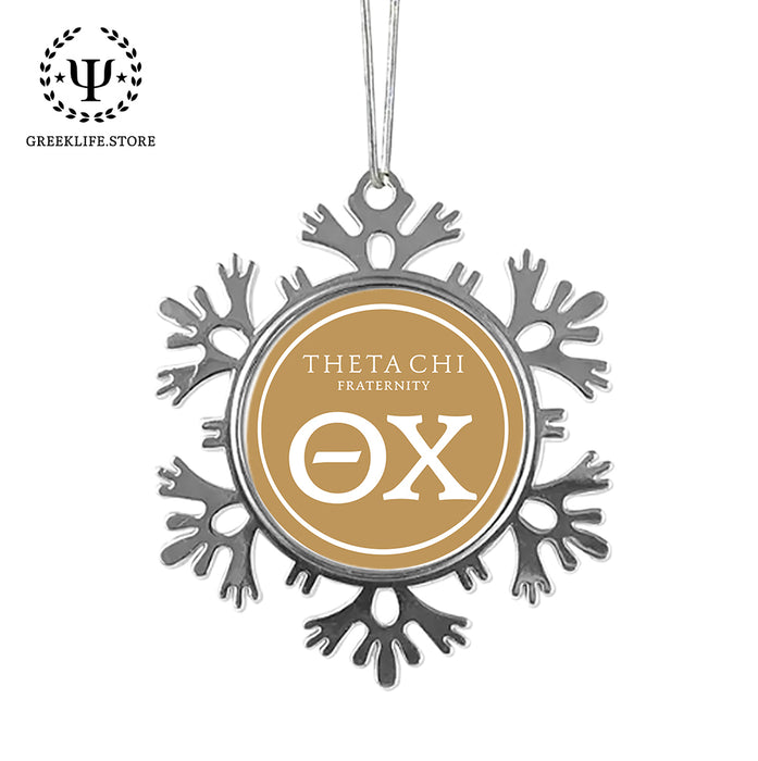 Theta Chi Christmas Ornament - Snowflake Metal