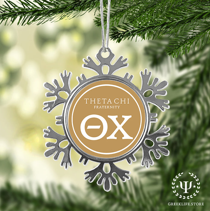 Theta Chi Christmas Ornament - Snowflake Metal