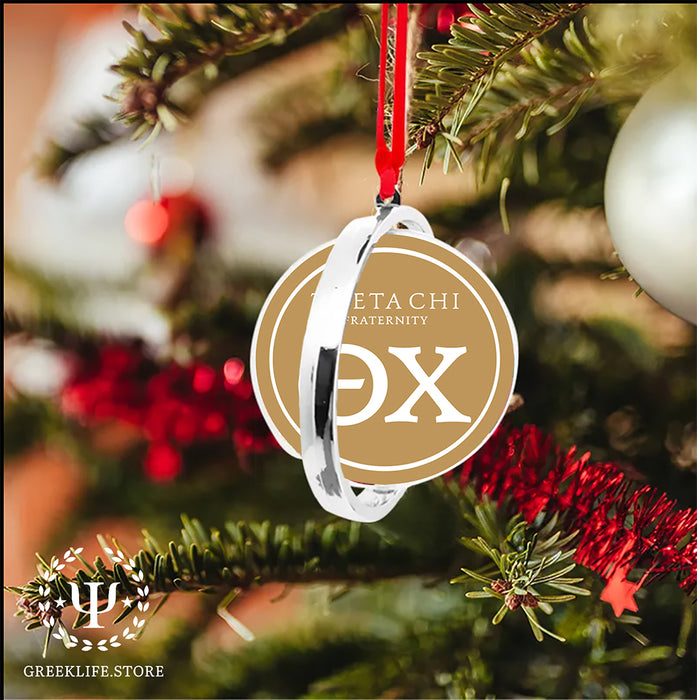 Theta Chi Christmas Reversible Flat Round Ornament