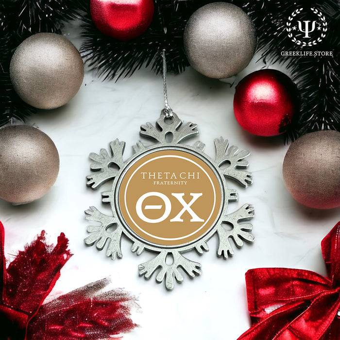 Theta Chi Christmas Ornament - Snowflake Metal