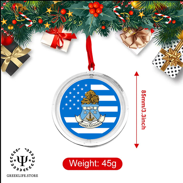 Alpha Delta Pi Christmas Reversible Flat Round Ornament