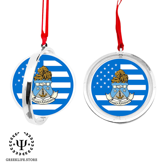 Alpha Delta Pi Christmas Reversible Flat Round Ornament