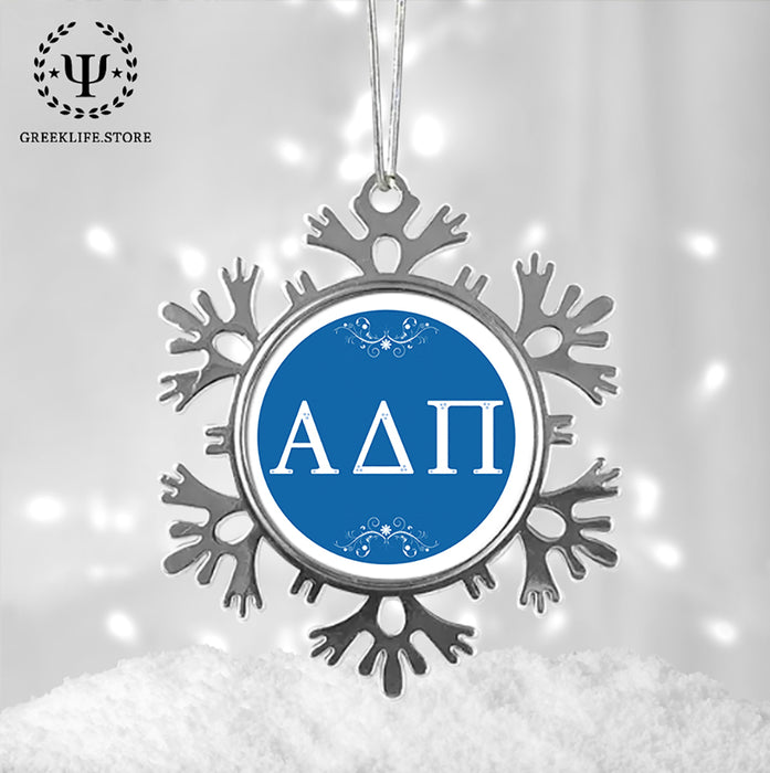 Alpha Delta Pi Christmas Ornament - Snowflake Metal