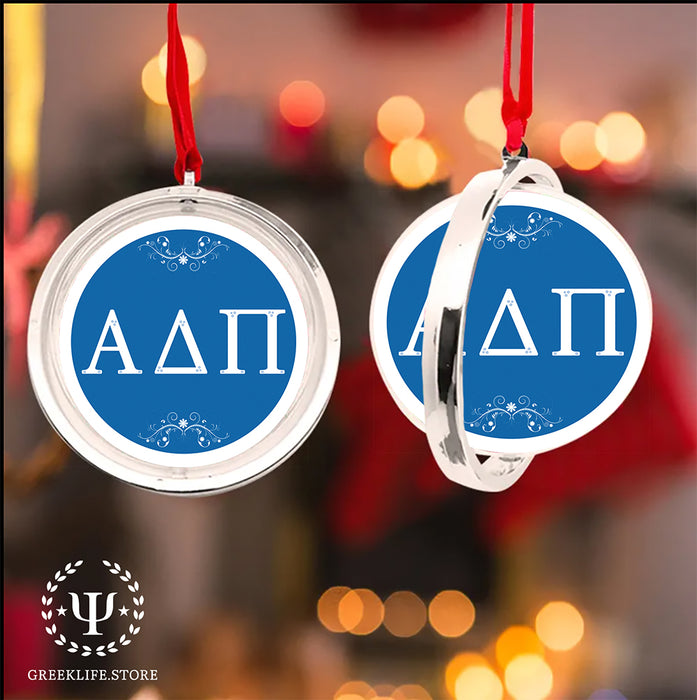 Alpha Delta Pi Christmas Reversible Flat Round Ornament