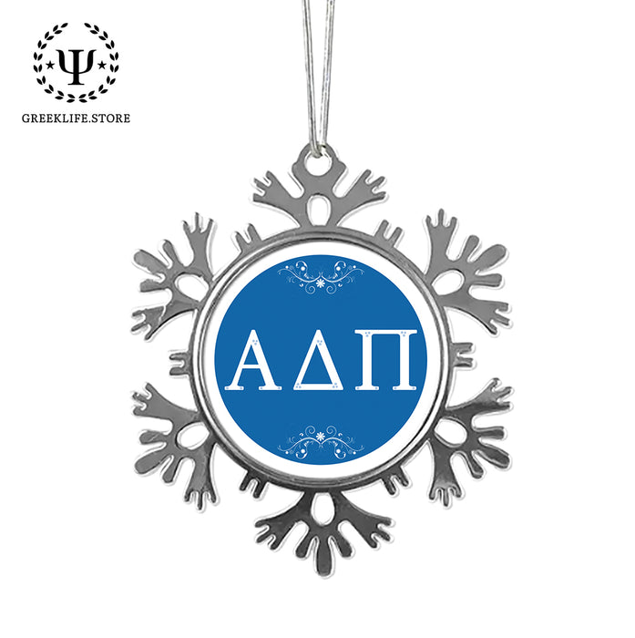 Alpha Delta Pi Christmas Ornament - Snowflake Metal