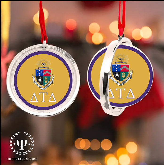 Delta Tau Delta Christmas Reversible Flat Round Ornament