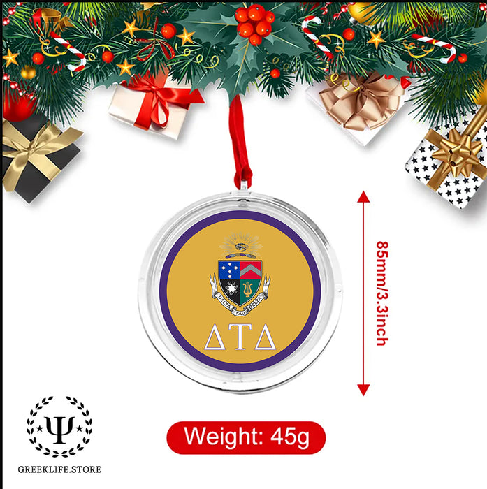 Delta Tau Delta Christmas Reversible Flat Round Ornament