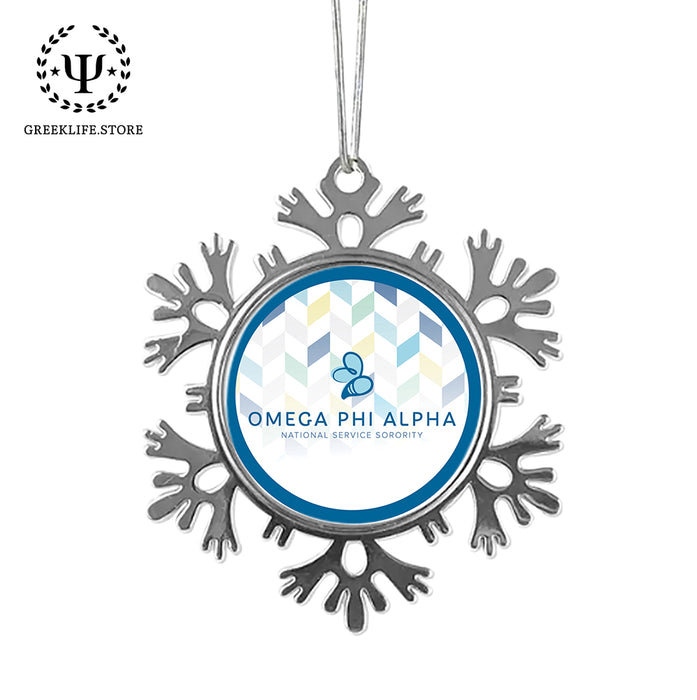 Omega Phi Alpha Christmas Ornament - Snowflake Metal