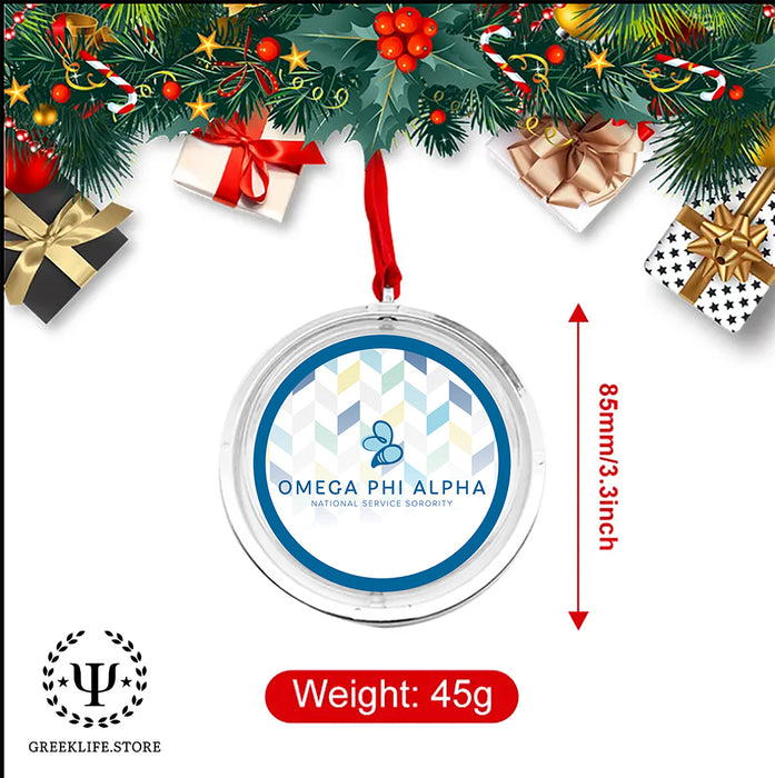 Omega Phi Alpha Christmas Reversible Flat Round Ornament