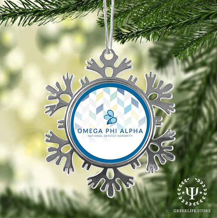 Omega Phi Alpha Christmas Ornament - Snowflake Metal
