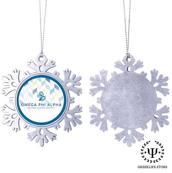 Omega Phi Alpha Christmas Ornament - Snowflake Metal