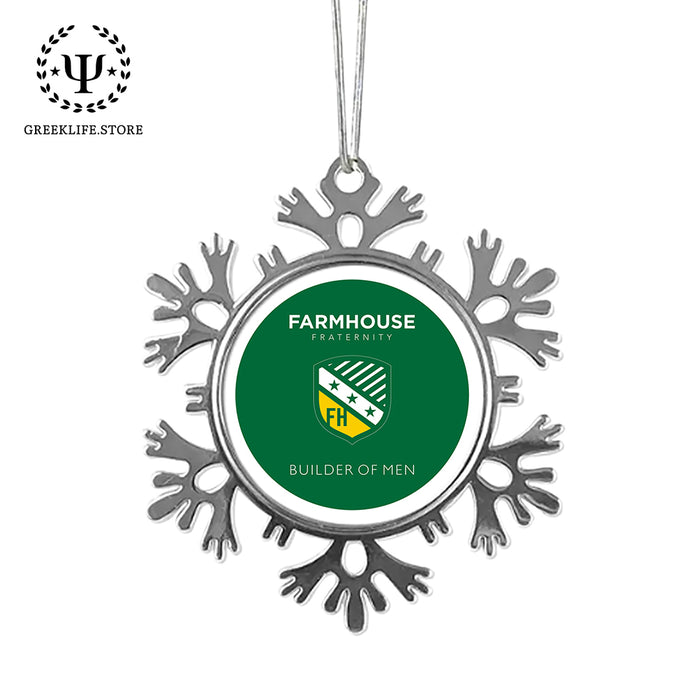 FarmHouse Christmas Ornament - Snowflake Metal