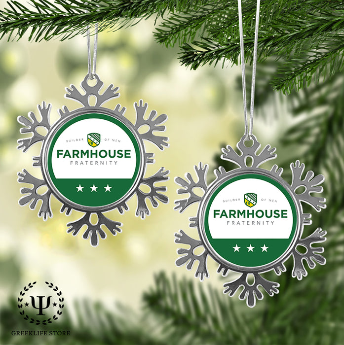 FarmHouse Christmas Ornament - Snowflake Metal