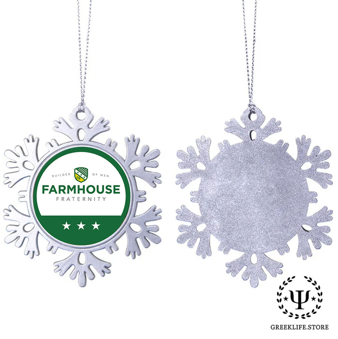 FarmHouse Christmas Ornament - Snowflake Metal