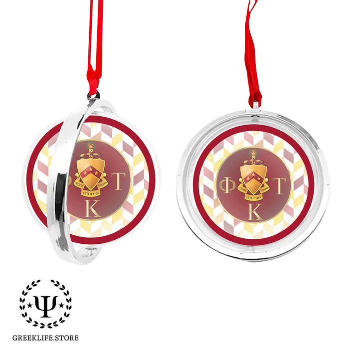 Phi Kappa Tau Christmas Reversible Flat Round Ornament