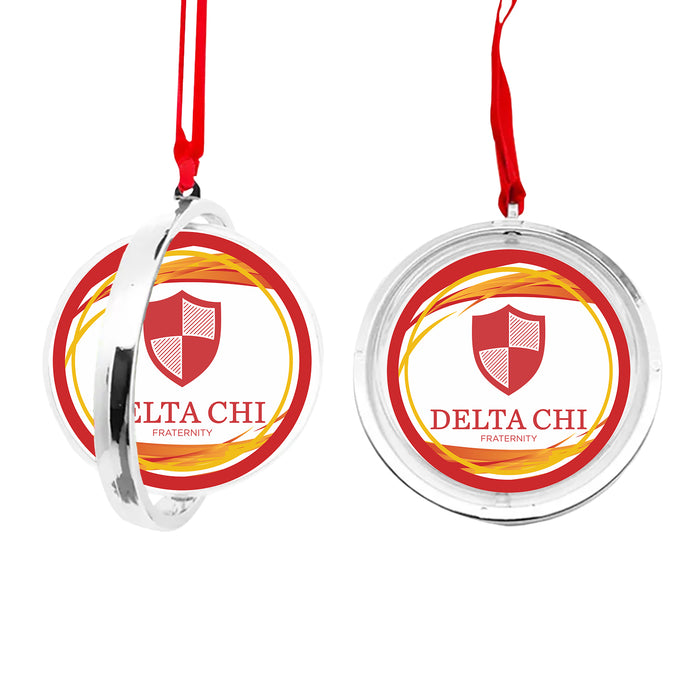 Delta Chi Christmas Reversible Flat Round Ornament