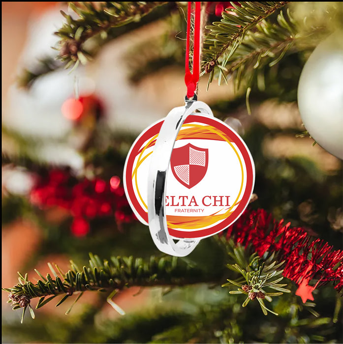 Delta Chi Christmas Reversible Flat Round Ornament