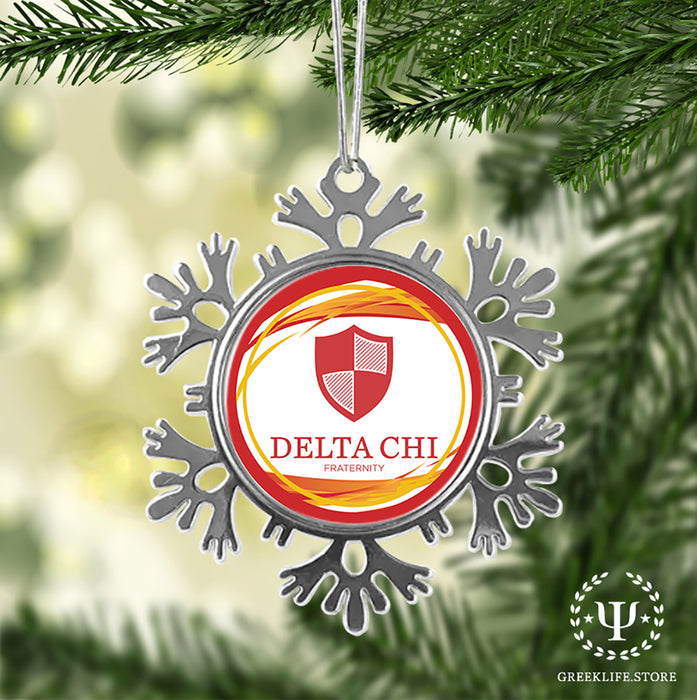 Delta Chi Christmas Ornament - Snowflake Metal