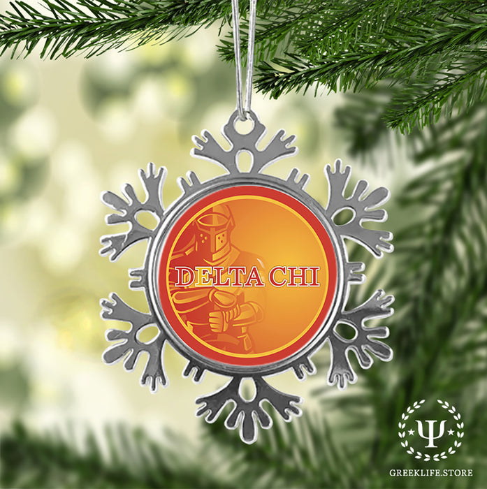 Delta Chi Christmas Ornament - Snowflake Metal