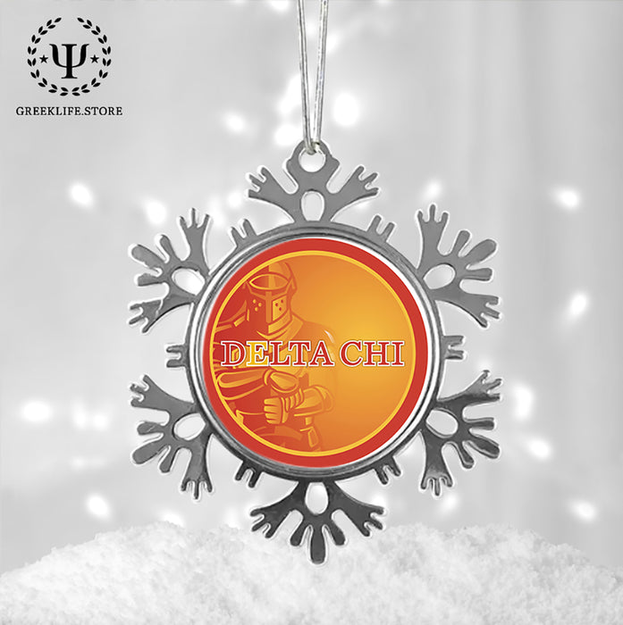 Delta Chi Christmas Ornament - Snowflake Metal