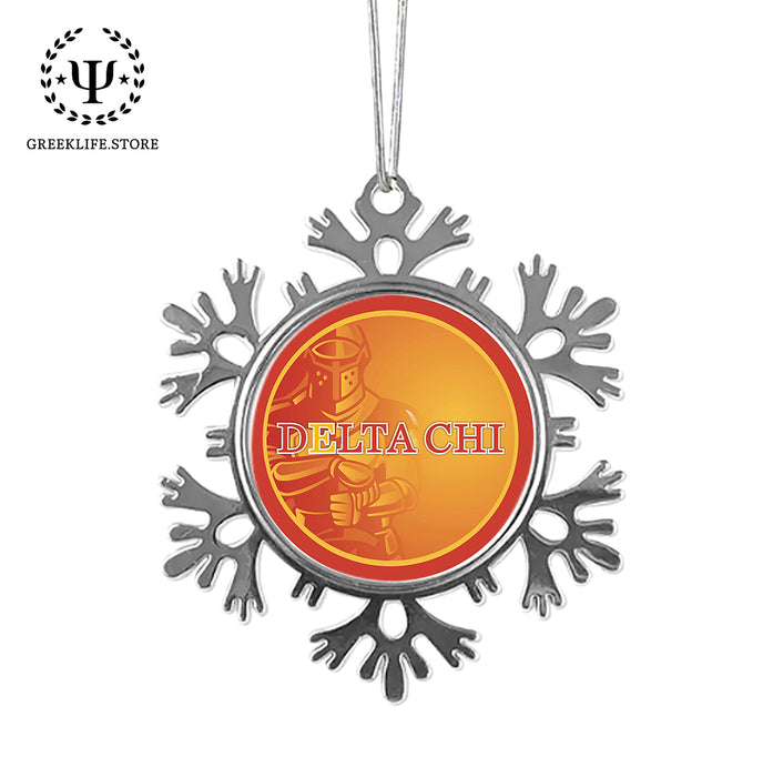 Delta Chi Christmas Ornament - Snowflake Metal