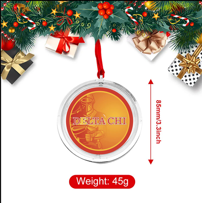 Delta Chi Christmas Reversible Flat Round Ornament