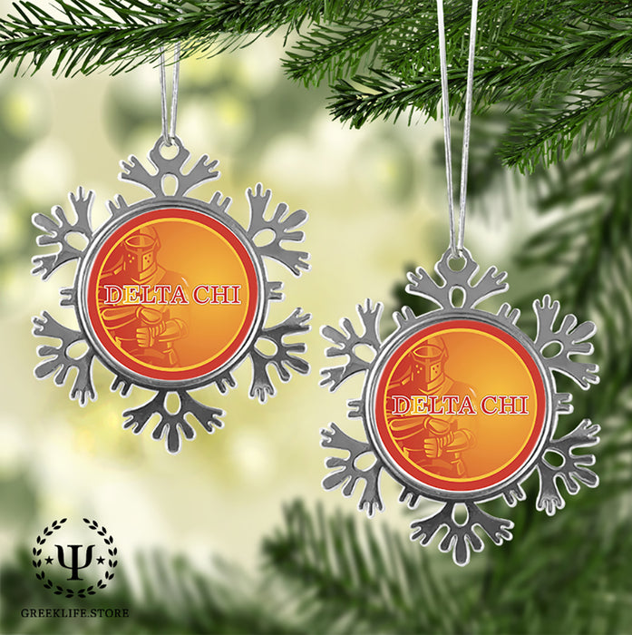Delta Chi Christmas Ornament - Snowflake Metal
